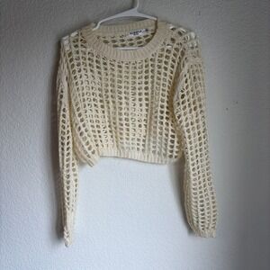 Women's M Bohemian Crochet Cropped Shrug Sweater Super Soft Elenza By L&L